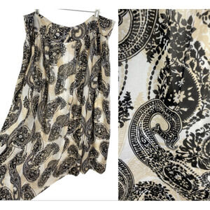 Dennis Basso Skirt 20W 2X Maxi Long Chiffon Layered Paisley Boho Peasant Fairy